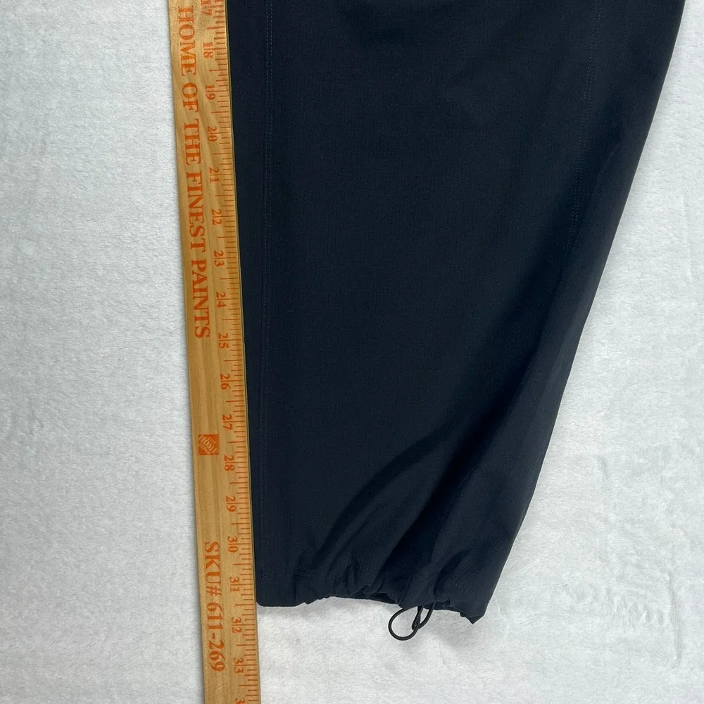 Hoka Woodland Hike Pants Mens XL Black Buckle Belt Adjustable Bungee Hem *Flaw